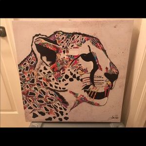 2 colorful animal paintings